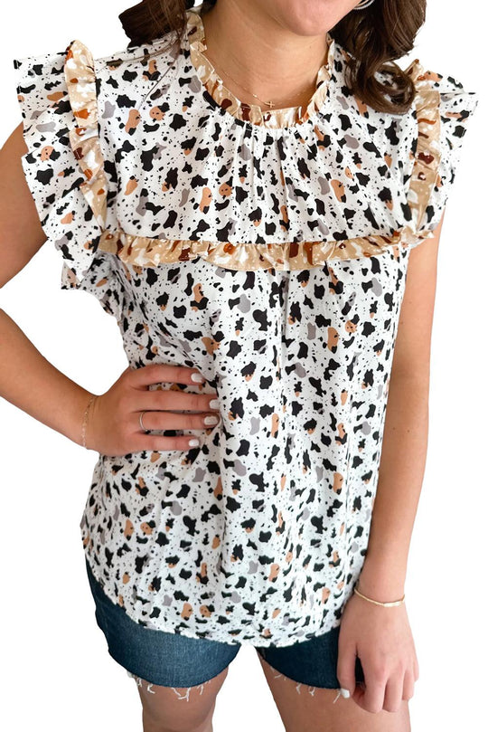 White Leopard Spots Blouse