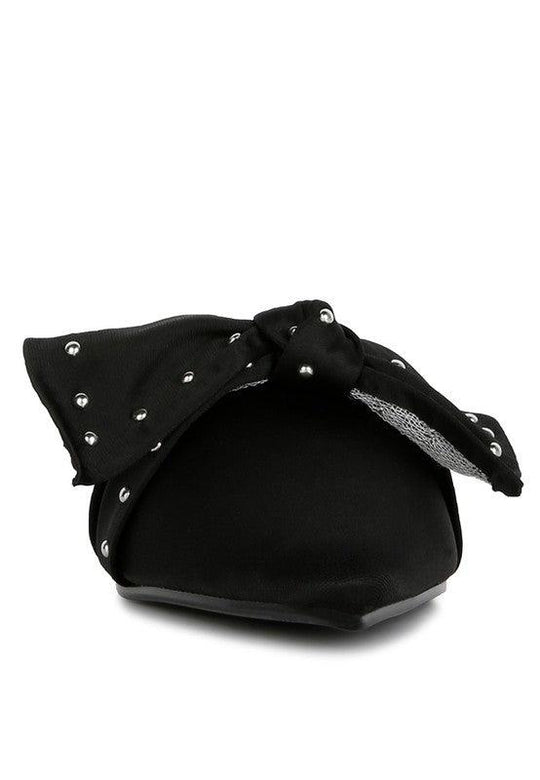  Studded Chic Bow Flat Mules