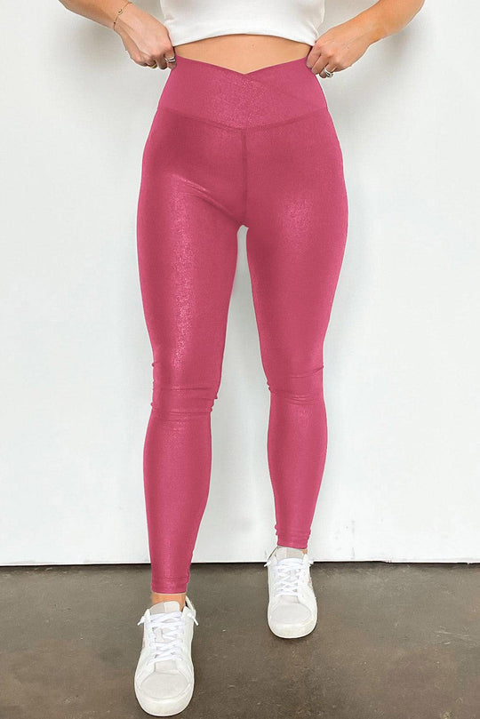 Rose Red Zelda Sleek Leather Leggings