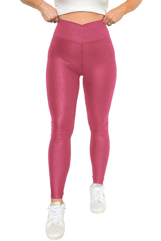 Rose Red Zelda Sleek Leather Leggings