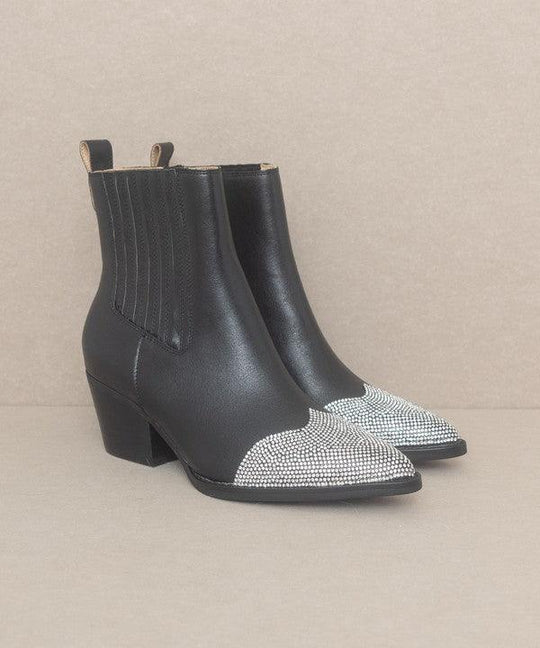 Zoei Rhinestone Toe Booties