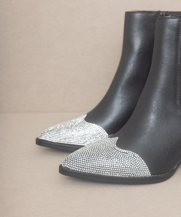 Zoei Rhinestone Toe Booties