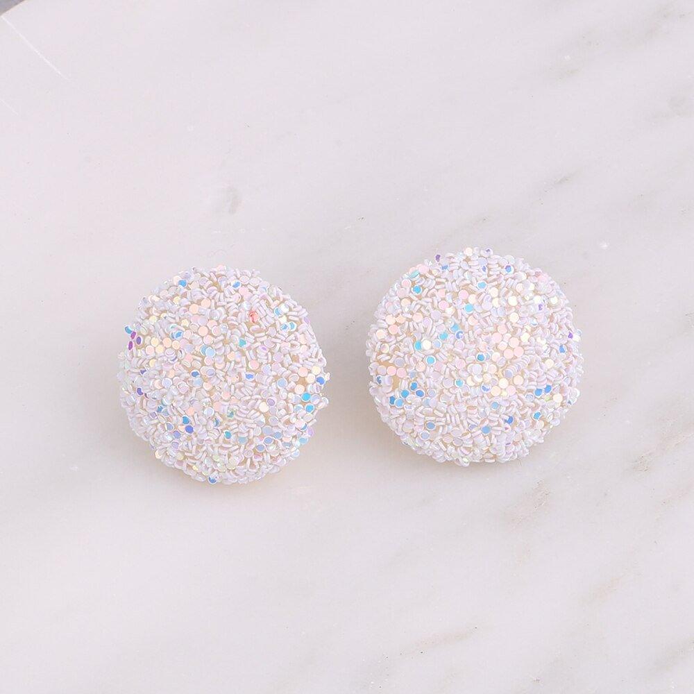 Baisley Statement Round Drop Rhinestone Earrings - Klazzi Fashion Boutique