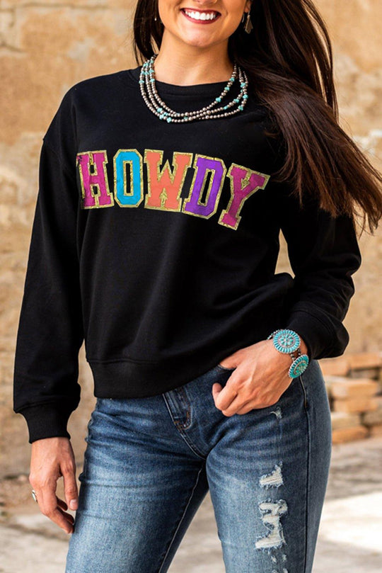 Black "HOWDY"  Sweatshirt