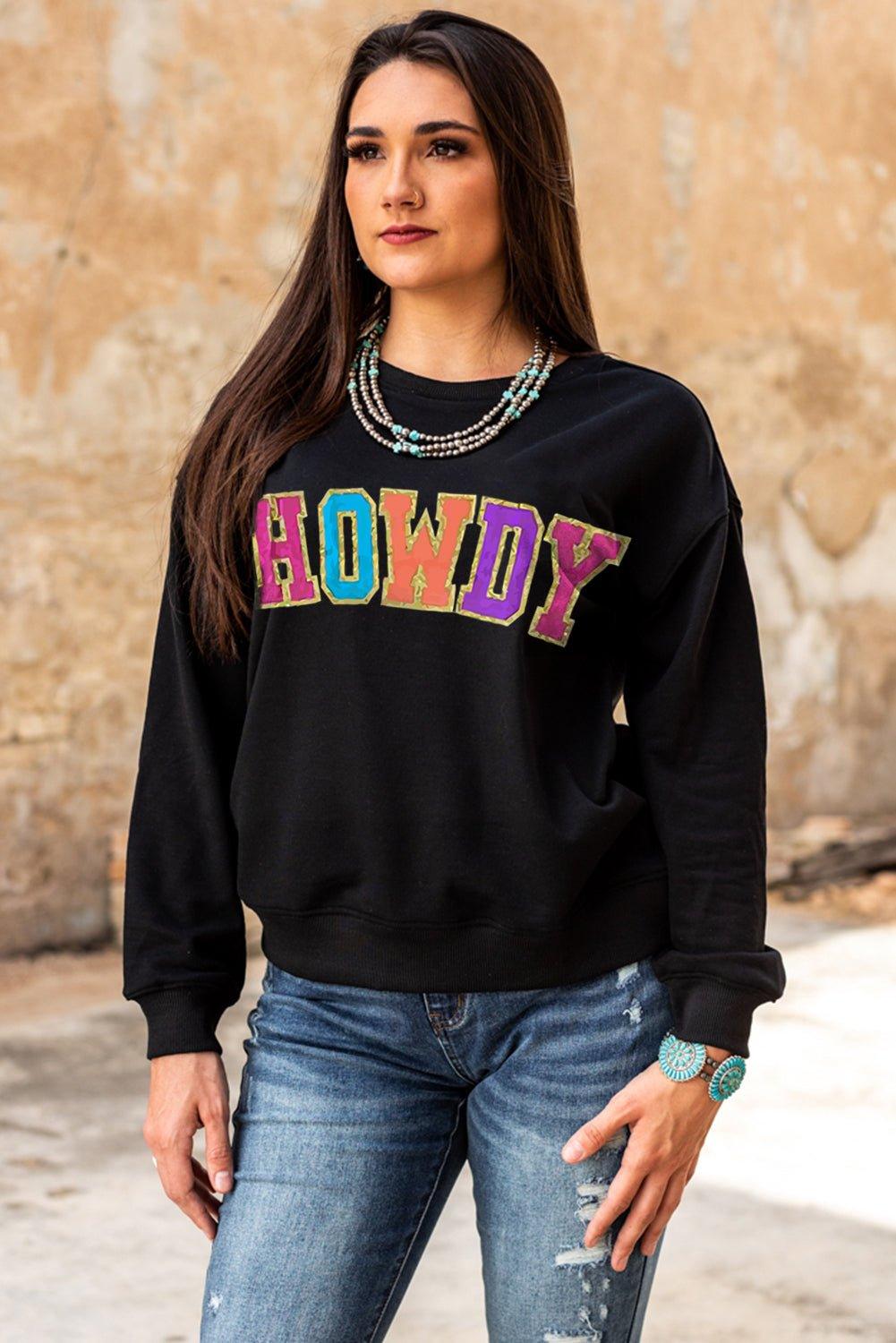 Black "HOWDY"  Sweatshirt