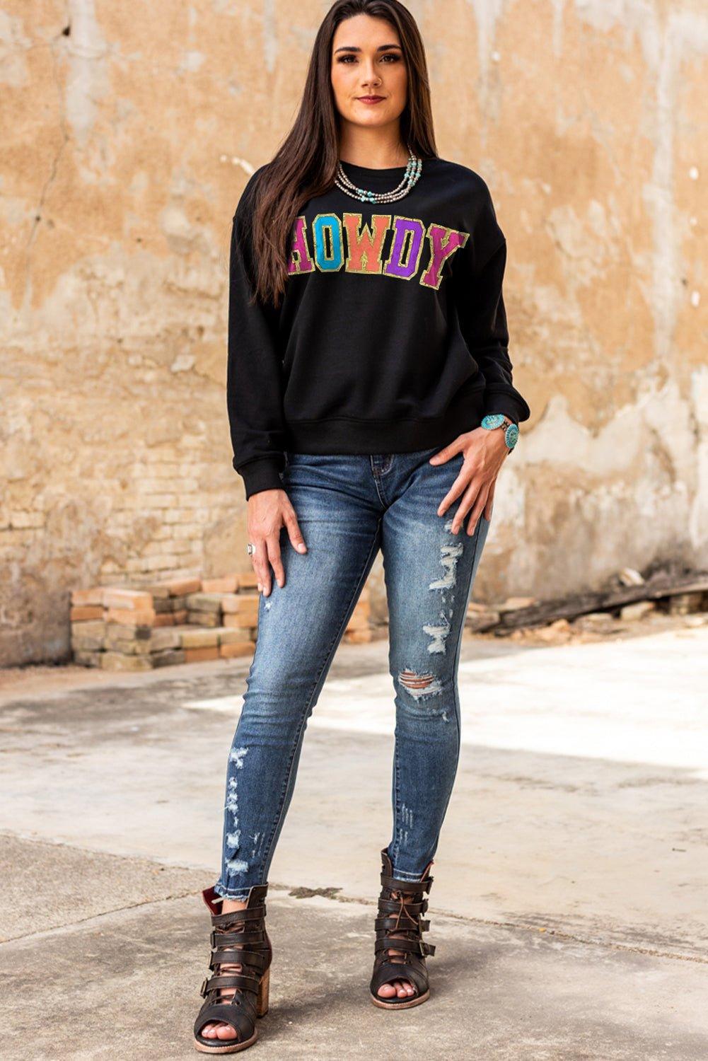 Black "HOWDY"  Sweatshirt