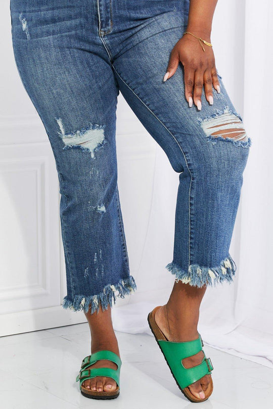 Chic Undone Straight Leg Jeans - Klazzi Fashion Boutique