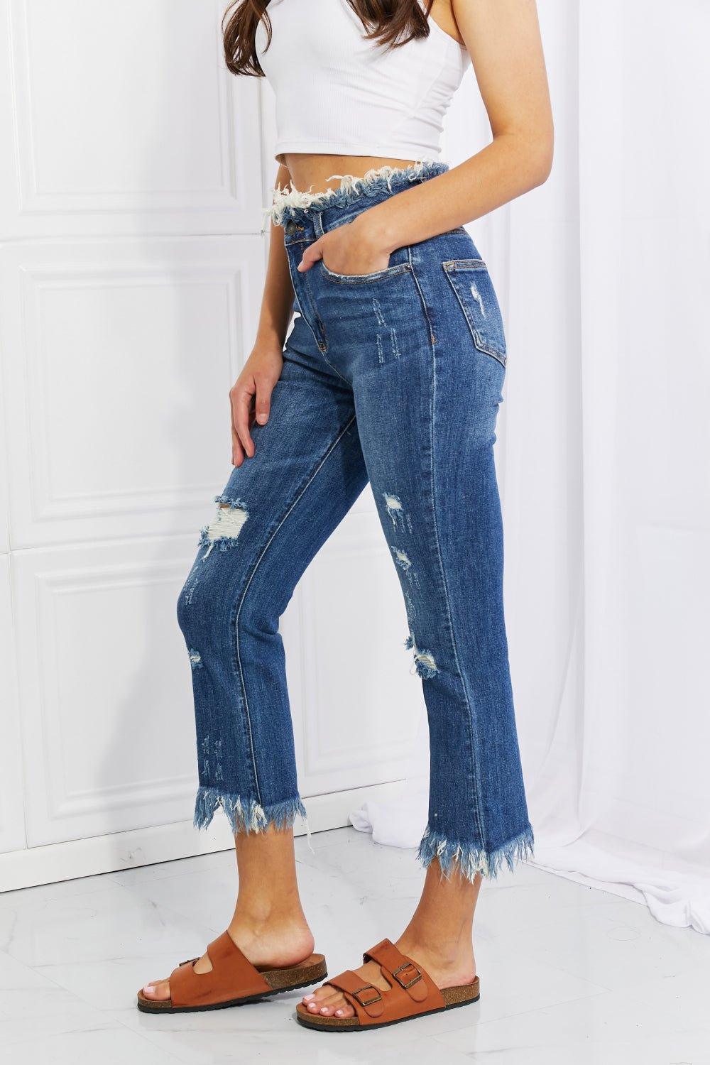 Chic Undone Straight Leg Jeans - Klazzi Fashion Boutique