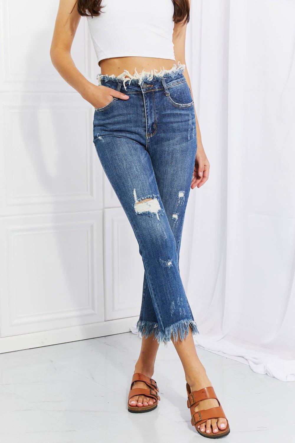 Chic Undone Straight Leg Jeans - Klazzi Fashion Boutique