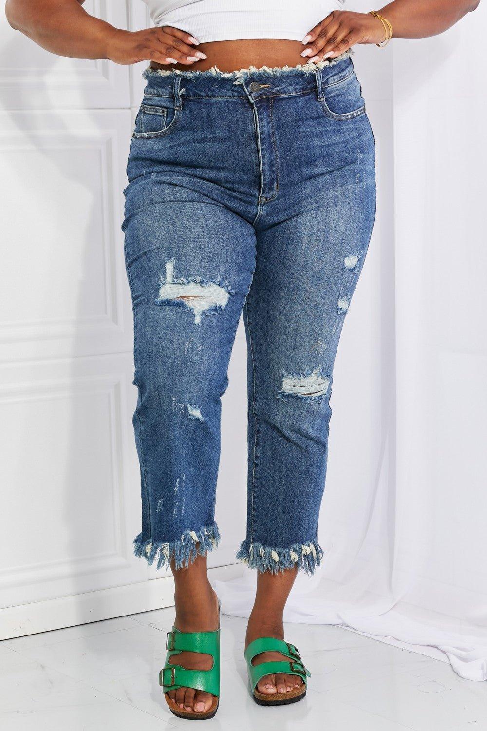 Chic Undone Straight Leg Jeans - Klazzi Fashion Boutique