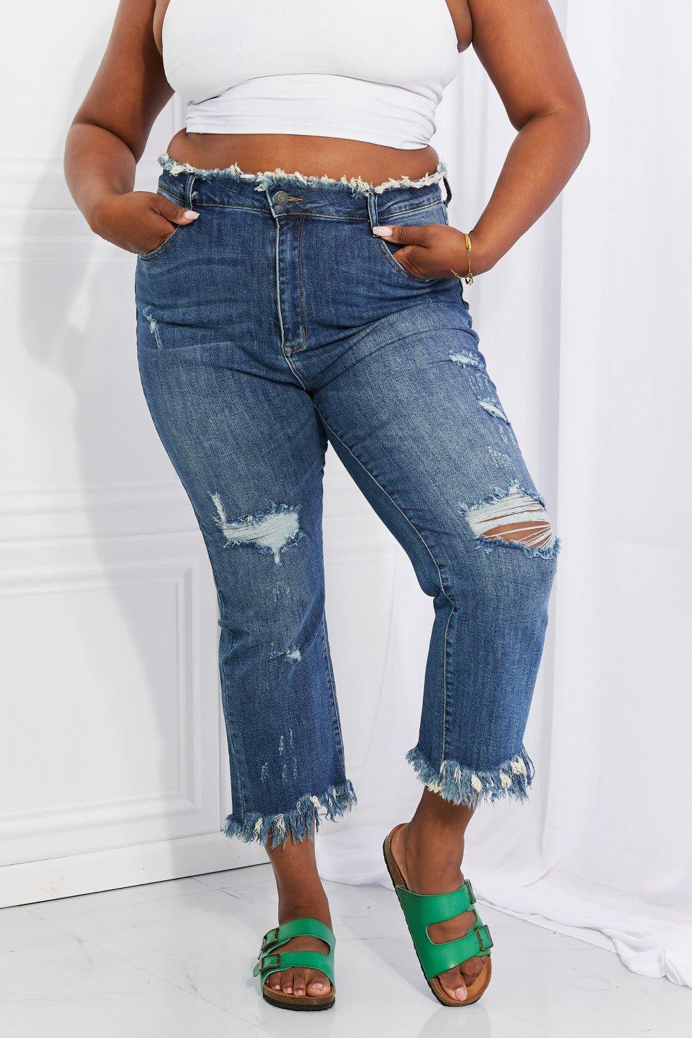 Chic Undone Straight Leg Jeans - Klazzi Fashion Boutique