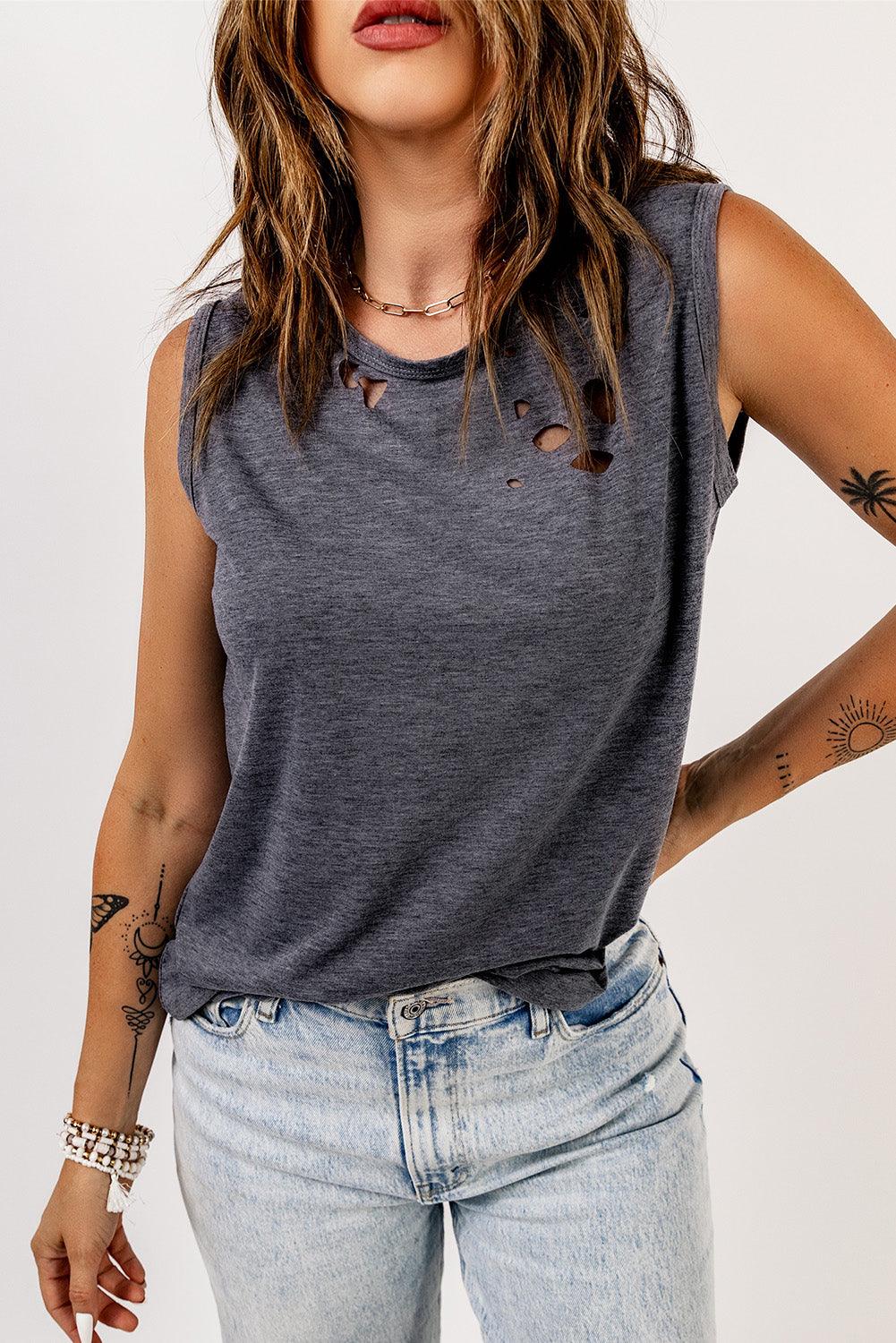 Distressed Tank Tops - Klazzi Fashion Boutique