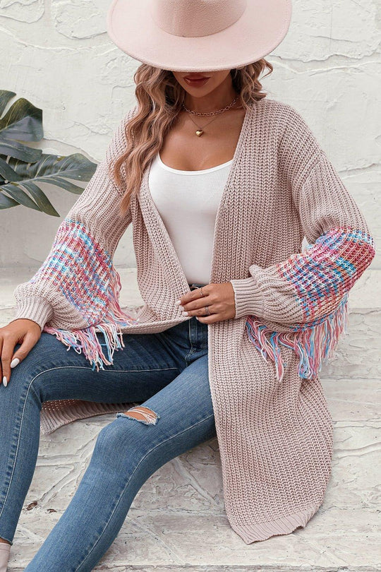 Fringe Sleeve Cardigan - Klazzi Fashion Boutique