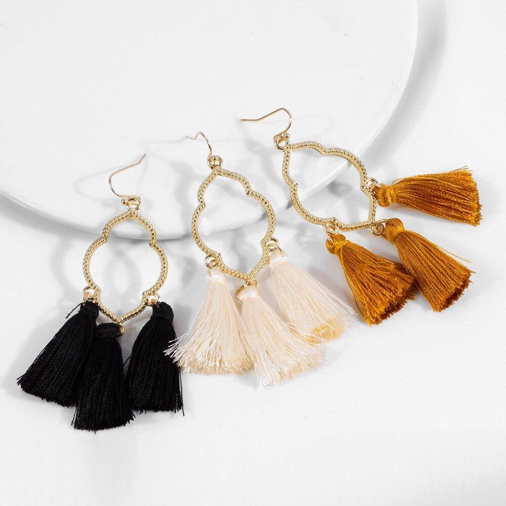 Fringe Tassel Dangle Drop Earrings - Klazzi Fashion Boutique