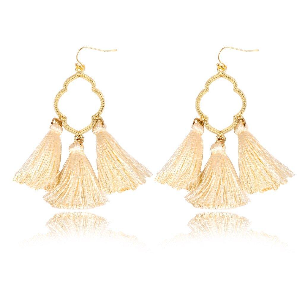 Fringe Tassel Dangle Drop Earrings - Klazzi Fashion Boutique