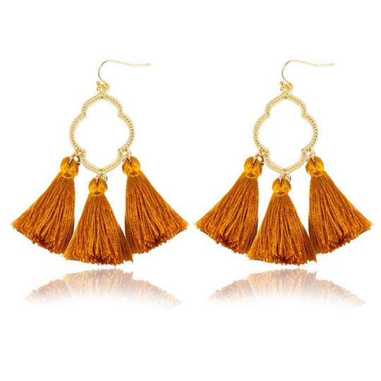 Fringe Tassel Dangle Drop Earrings - Klazzi Fashion Boutique