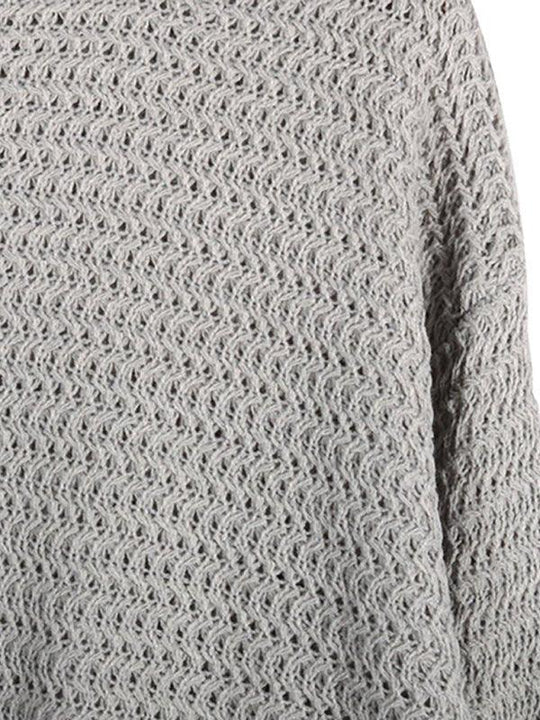 Gray Turtleneck Dropped Sleeve Sweater - Klazzi Fashion Boutique