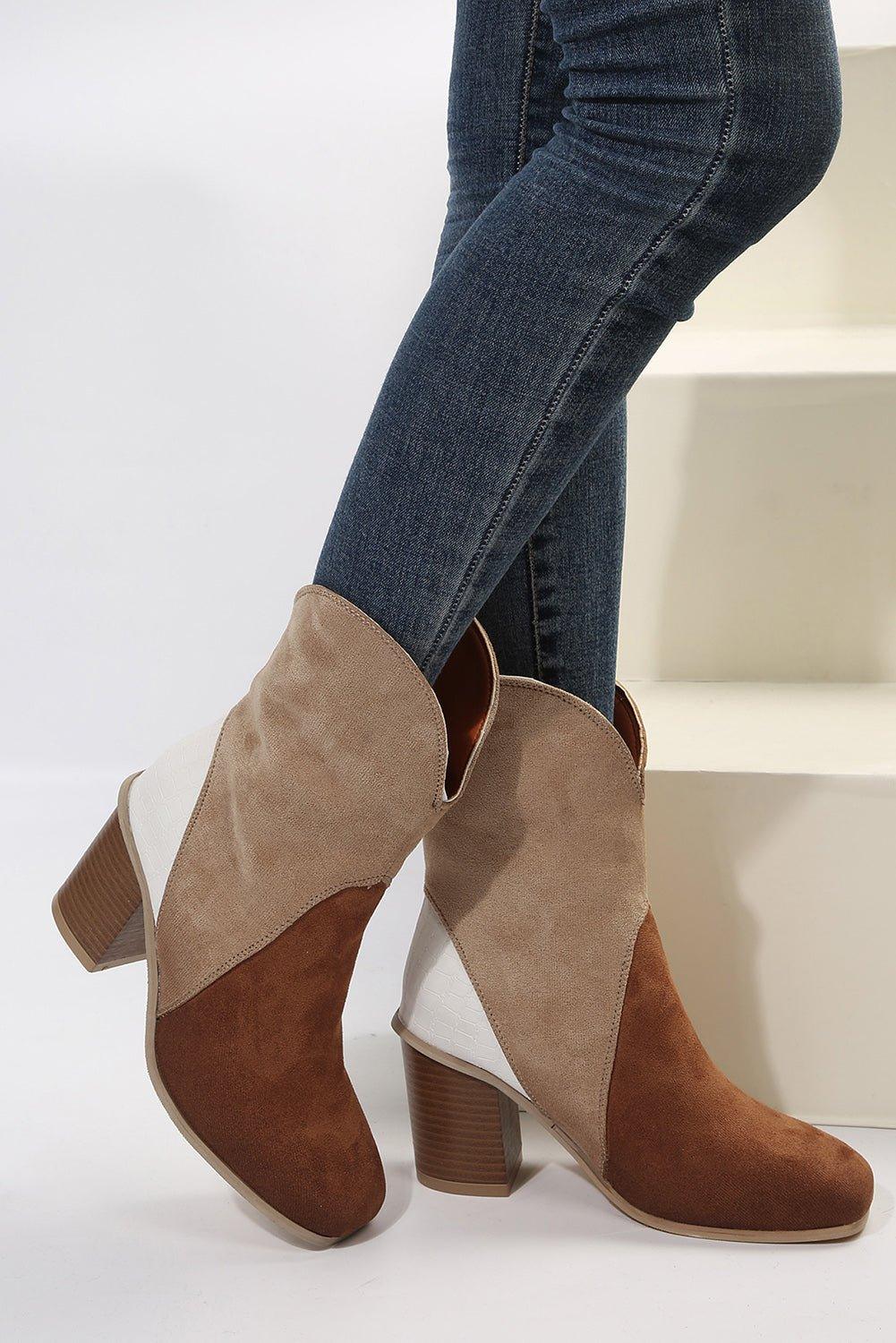 Hannah Suede Heeled Ankle Booties - Klazzi Fashion Boutique