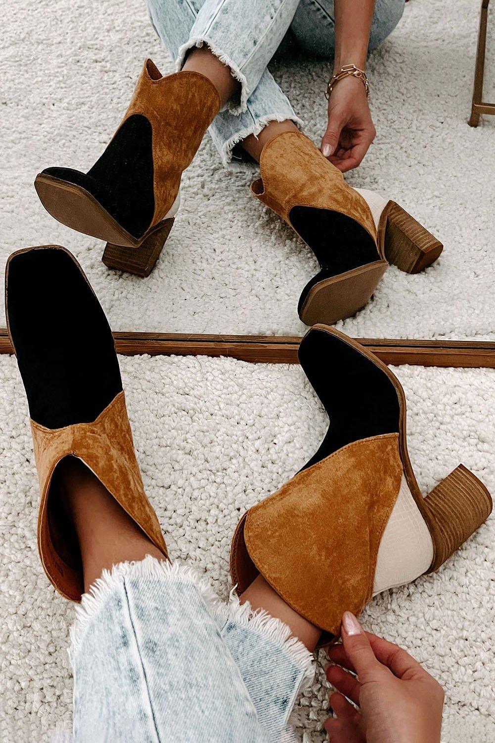 Hannah Suede Heeled Ankle Booties - Klazzi Fashion Boutique