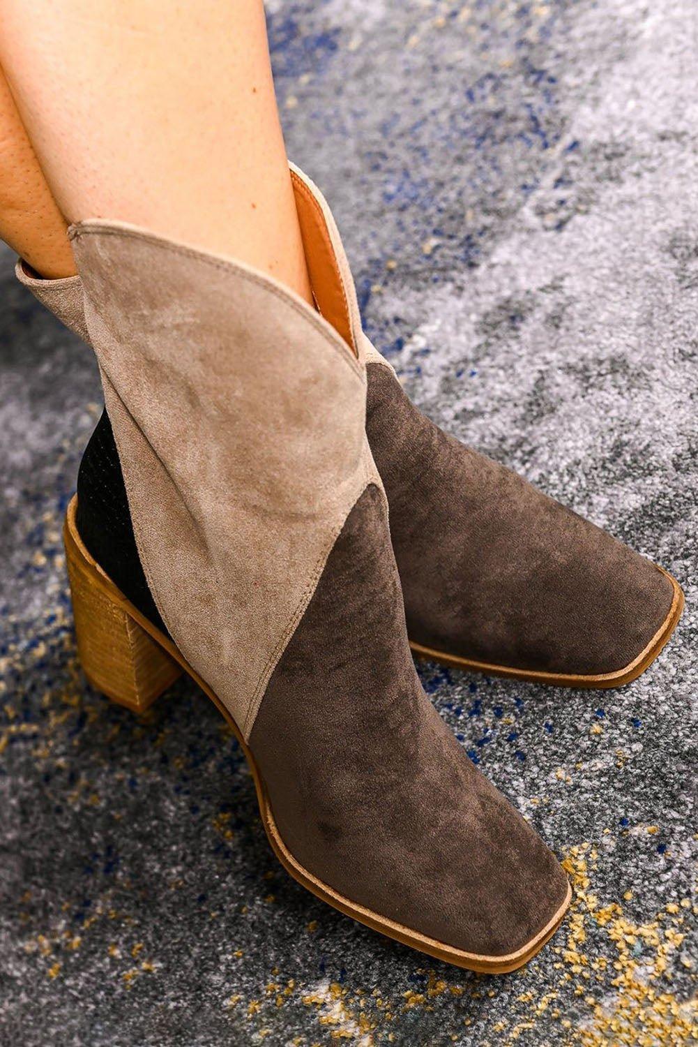 Hannah Suede Heeled Ankle Booties - Klazzi Fashion Boutique