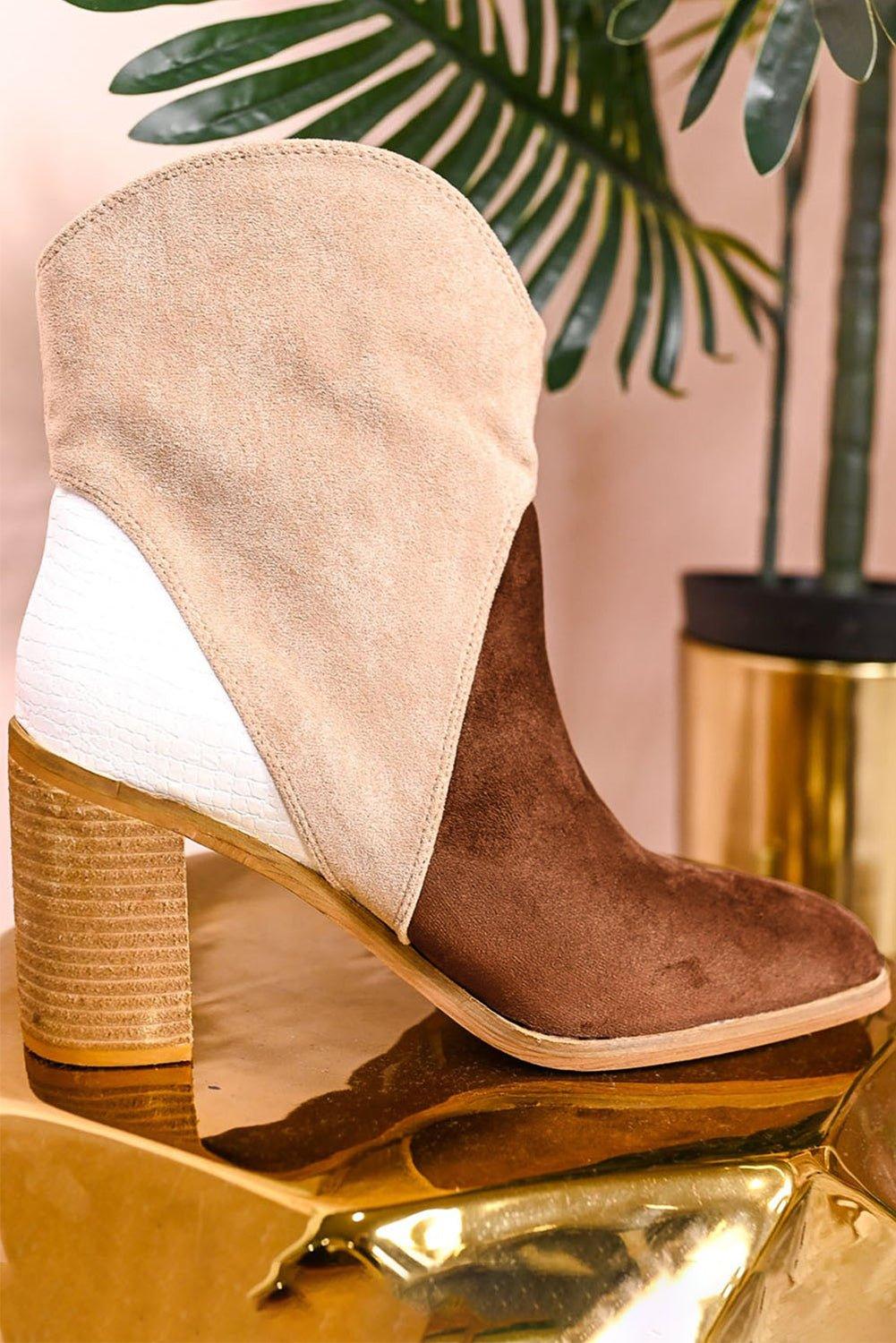 Hannah Suede Heeled Ankle Booties - Klazzi Fashion Boutique