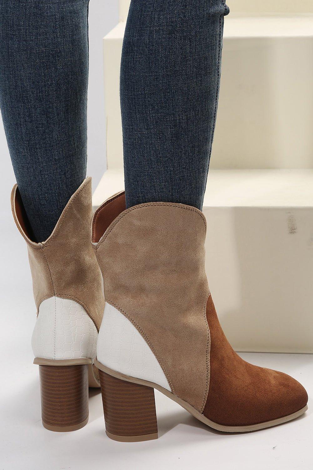 Hannah Suede Heeled Ankle Booties - Klazzi Fashion Boutique