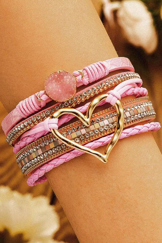 Heart Bohemian Rhinestone Magnetic Bangles Bracelet - Klazzi Fashion Boutique