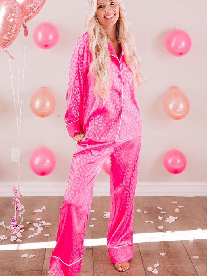 Hot Pink Leopard Lounge Set - Klazzi Fashion Boutique