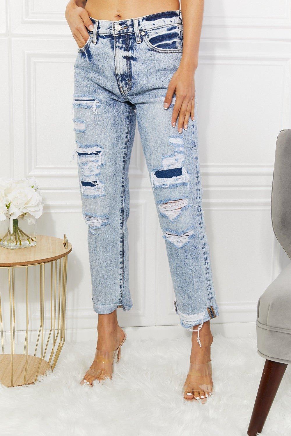 Kancan Kendra High Rise Distressed Jeans - Klazzi Fashion Boutique