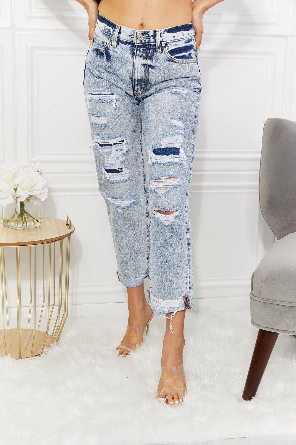 Kancan Kendra High Rise Distressed Jeans - Klazzi Fashion Boutique