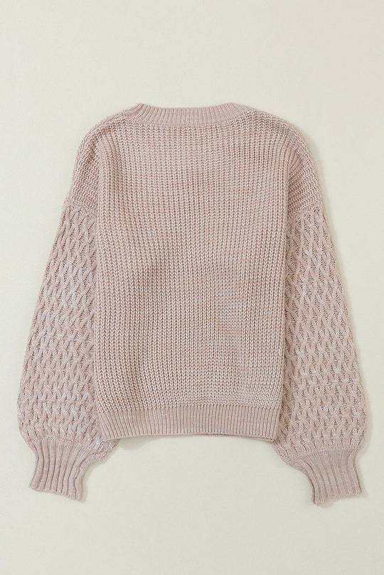 Kenzie Cable Knit Drop Shoulder Sweater - Klazzi Fashion Boutique