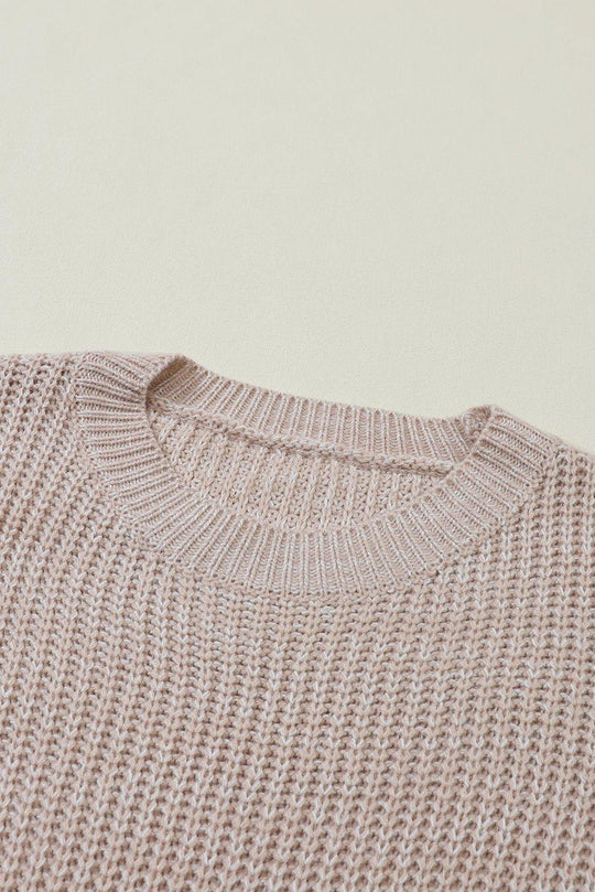 Kenzie Cable Knit Drop Shoulder Sweater - Klazzi Fashion Boutique