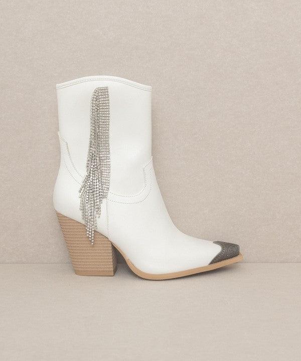 Kia Rhinestone Fringe Boots - Klazzi Fashion Boutique