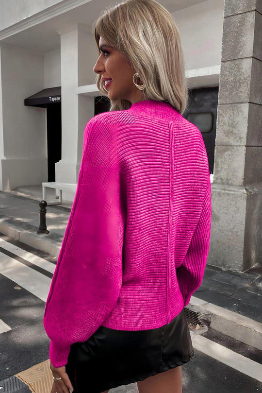 Knit Rose Pink Sweater - Klazzi Fashion Boutique