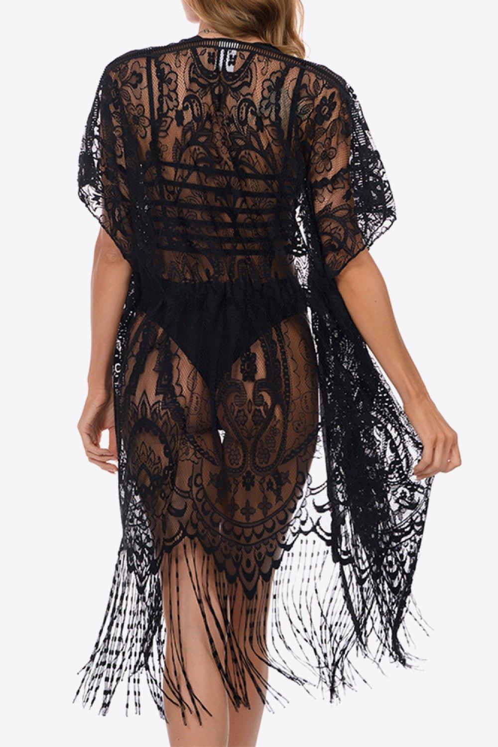 Lace Fringe Cover-Up - Klazzi Fashion Boutique