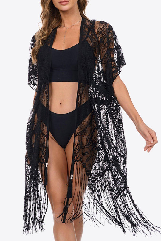 Lace Fringe Cover-Up - Klazzi Fashion Boutique