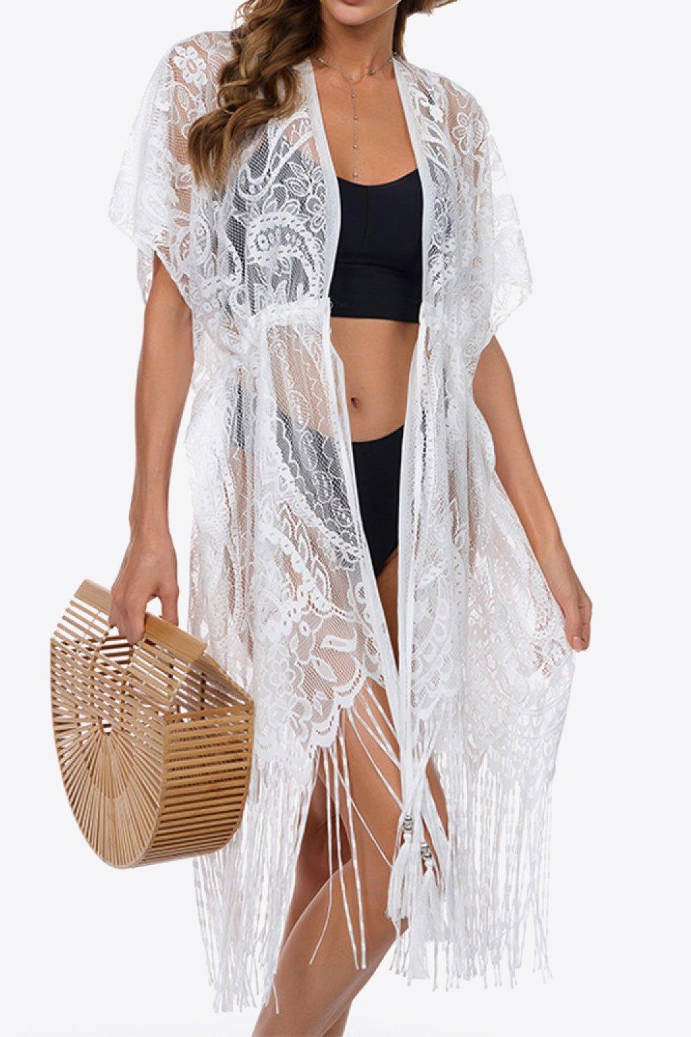 Lace Fringe Cover-Up - Klazzi Fashion Boutique