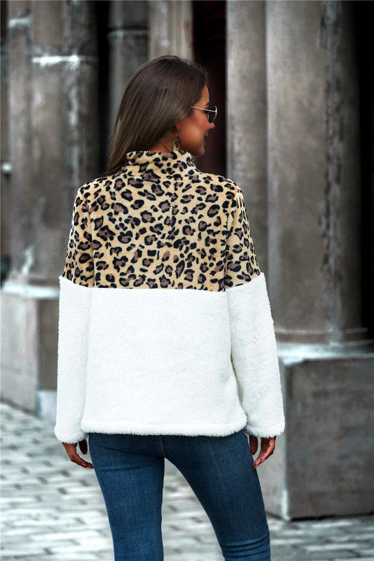 Leopard Teddy Bear Sweatshirt - Klazzi Fashion Boutique