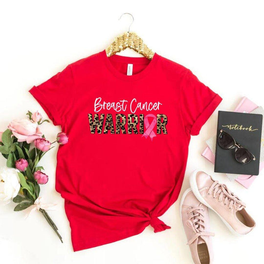 Leopard Warrior Breast Cancer T Shirt - Klazzi Fashion Boutique
