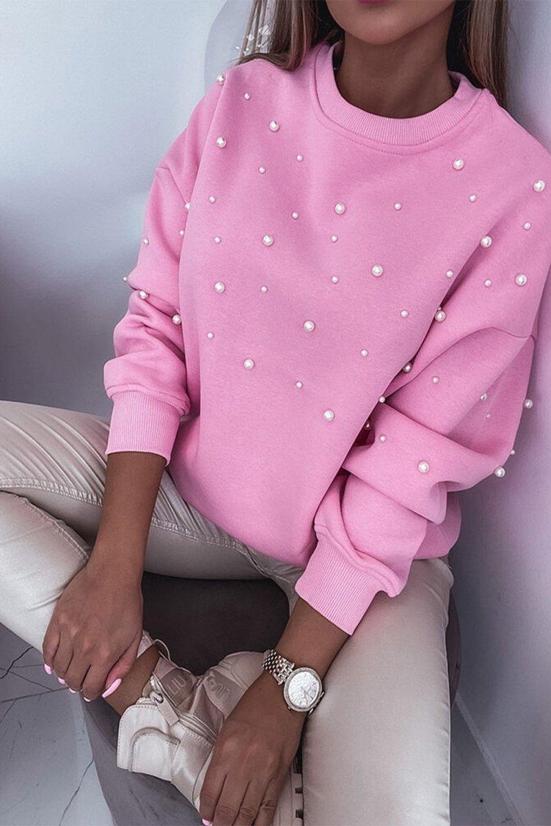 Lisa Pink Pearl Sweater - Klazzi Fashion Boutique