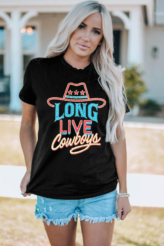 LONG LIVE COWBOYS Graphic Shirt - Klazzi Fashion Boutique