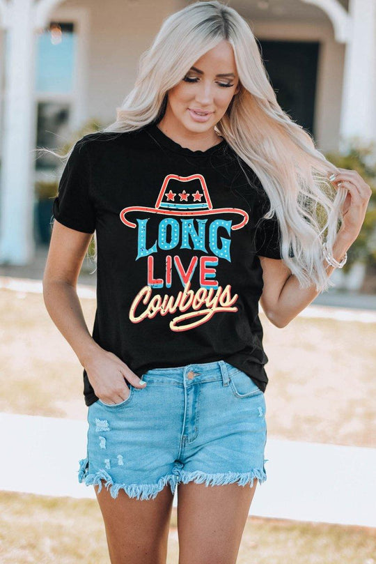 LONG LIVE COWBOYS Graphic Shirt - Klazzi Fashion Boutique