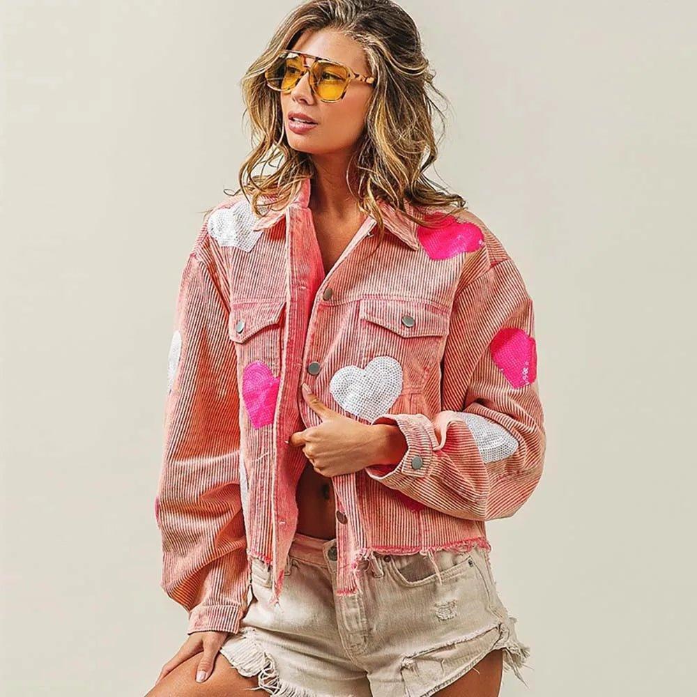 Love Is In The Air Hearts Denim Jacket - Klazzi Fashion Boutique