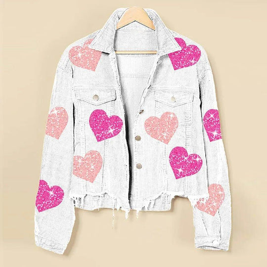 Love Is In The Air Hearts Denim Jacket - Klazzi Fashion Boutique