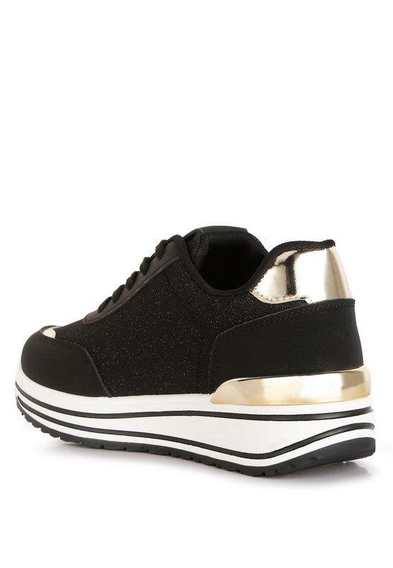 Mailys Metallic Panel Platform Sneakers - Klazzi Fashion Boutique