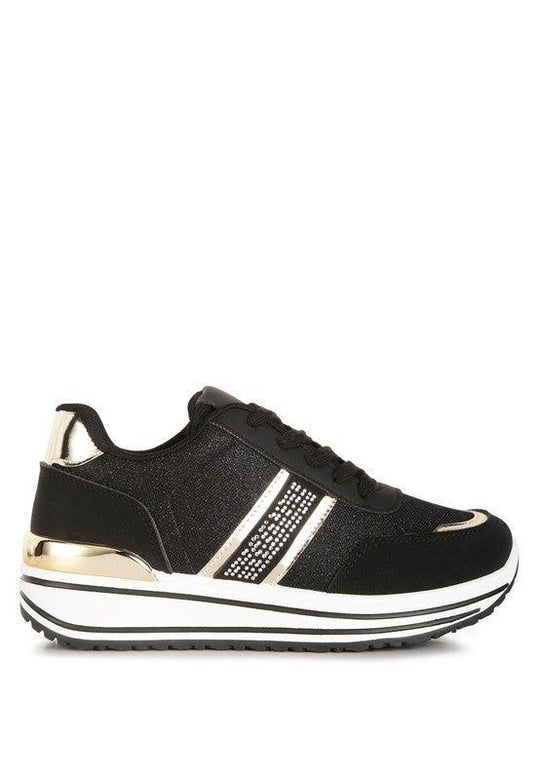 Mailys Metallic Panel Platform Sneakers - Klazzi Fashion Boutique