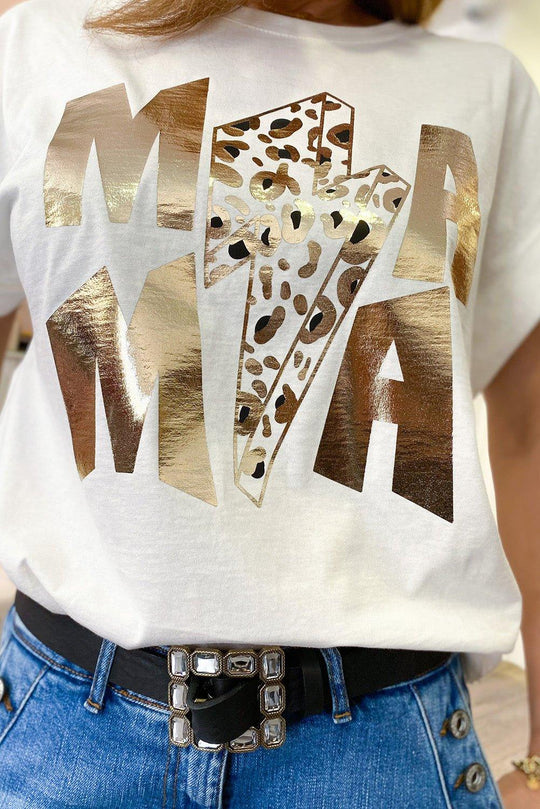 Mama In Gold Leopard Graphic T-Shirt - Klazzi Fashion Boutique