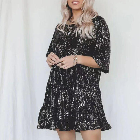 Melrose Elegant Sequin Mini Dress - Klazzi Fashion Boutique