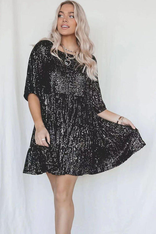 Melrose Elegant Sequin Mini Dress - Klazzi Fashion Boutique