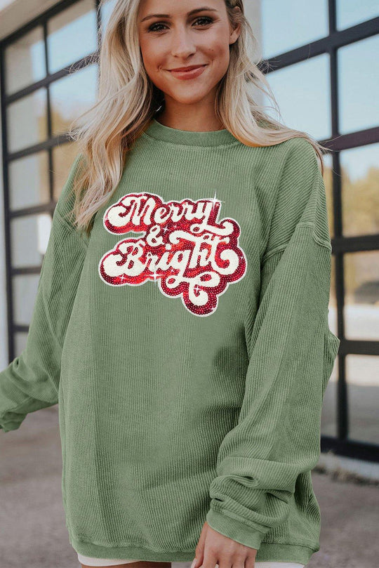 Merry & Bright Sequin Sweatshirt - Klazzi Fashion Boutique